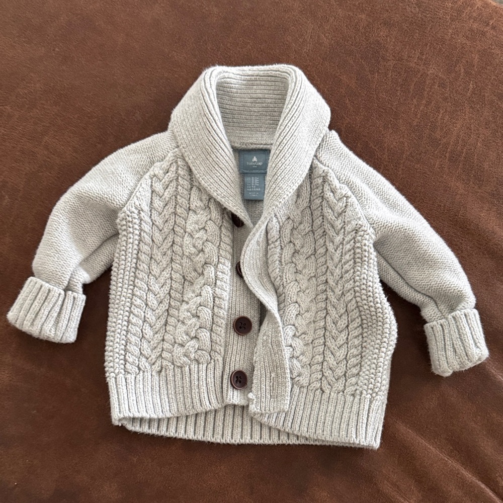 GAP Kids Cable Knit Sweater - Light Gray